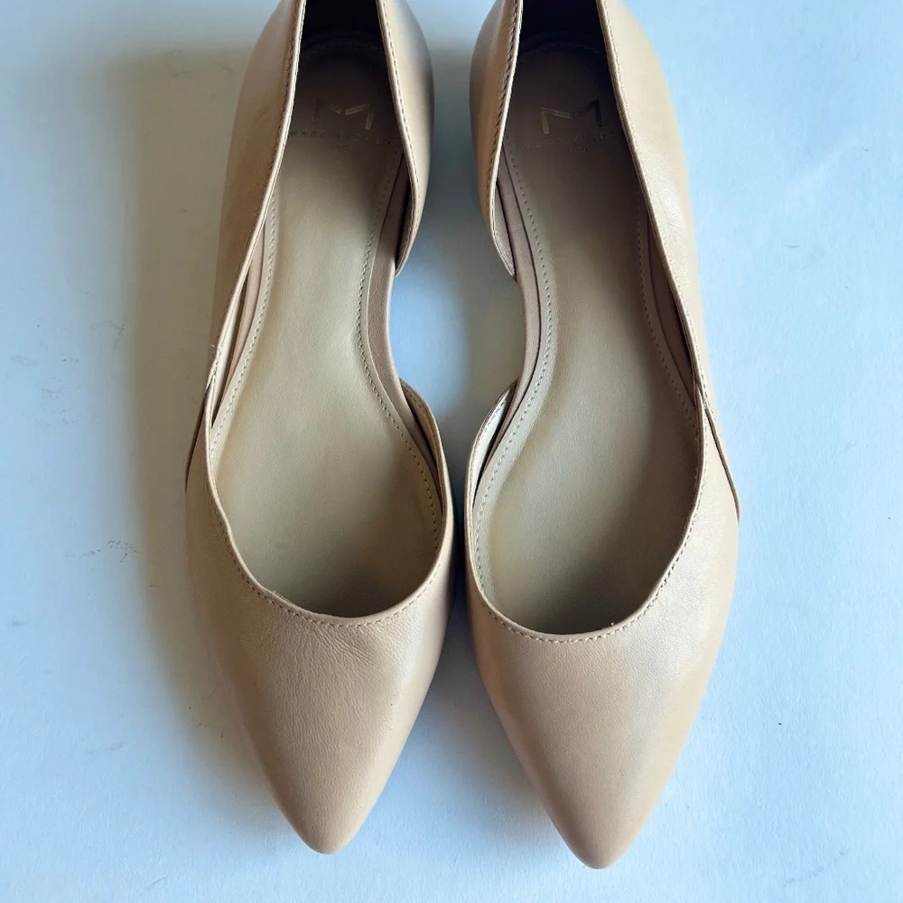 Marc Fisher Cream Leather Point Toe Flats size 6 - Picture 3 of 12